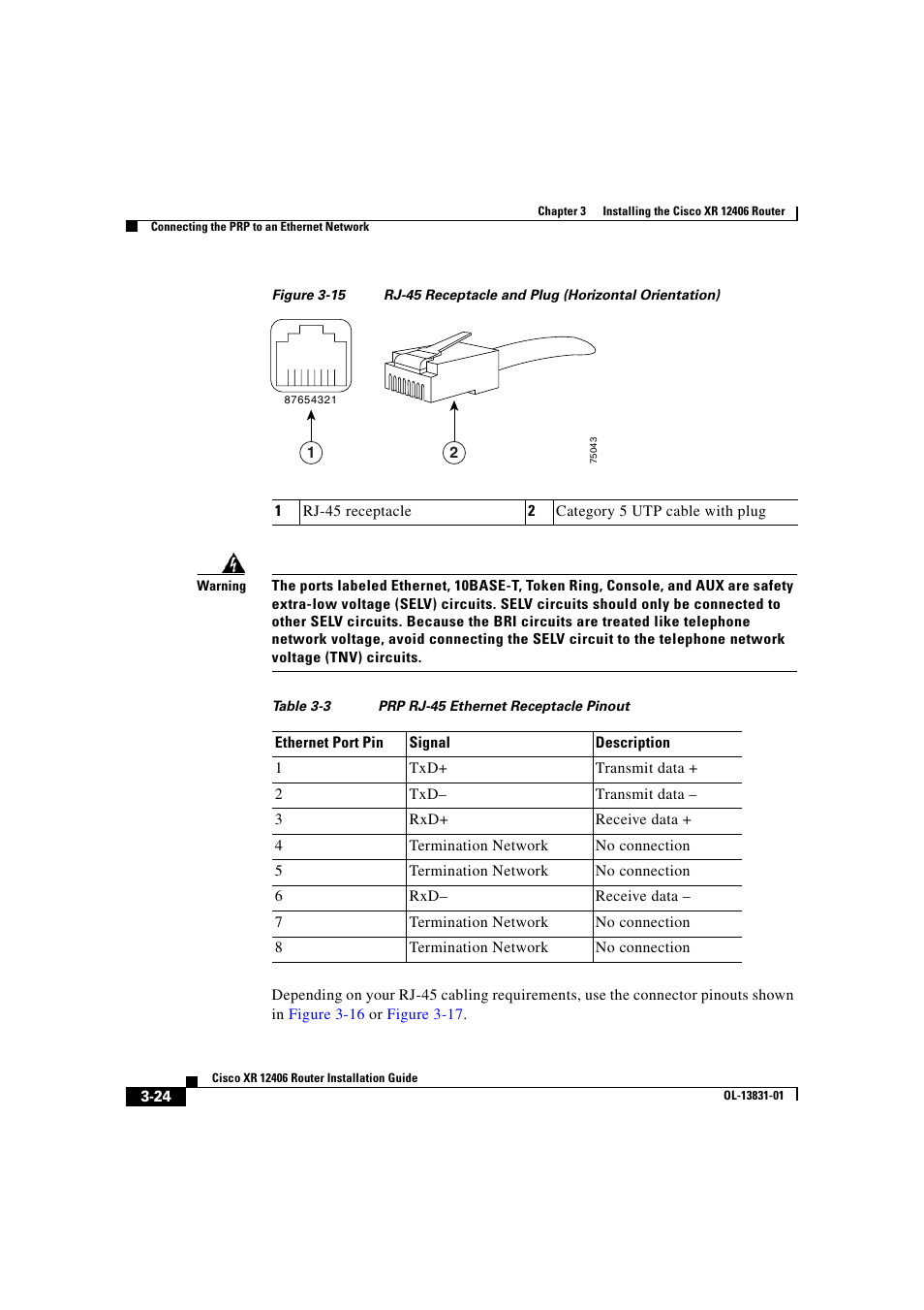 Figure 3-15, Table 3-3 | Cisco XR 12406 User Manual | Page 112 / 252