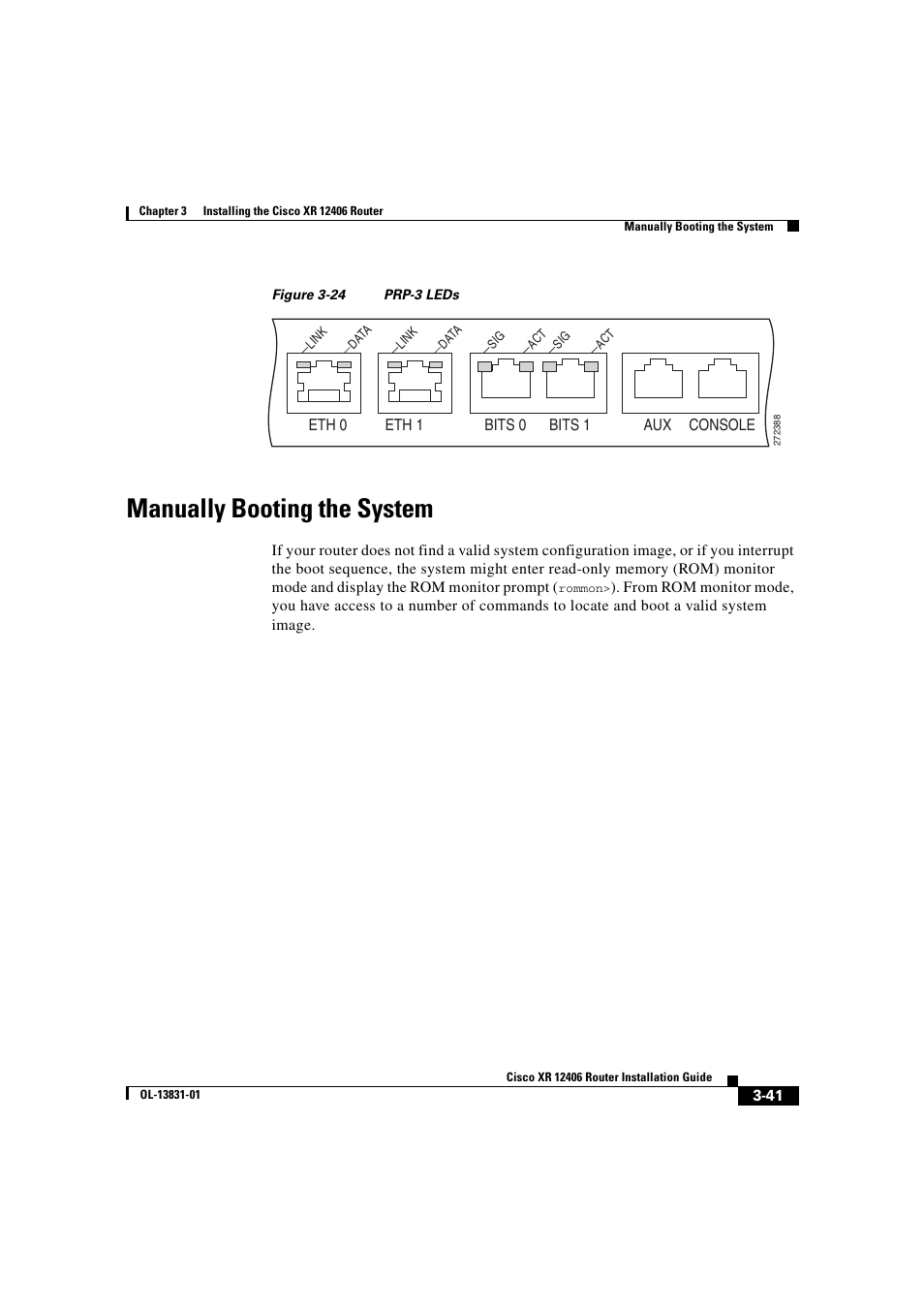 Manually booting the system | Cisco XR 12406 User Manual | Page 129 / 252