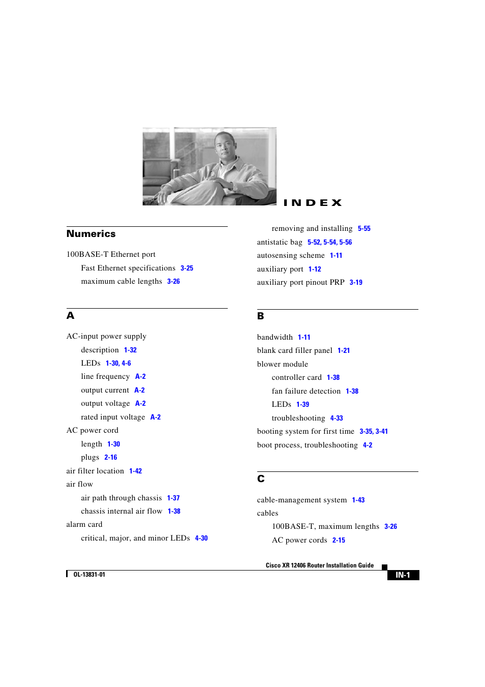 Index, N d e x, Numerics | Cisco XR 12406 User Manual | Page 245 / 252