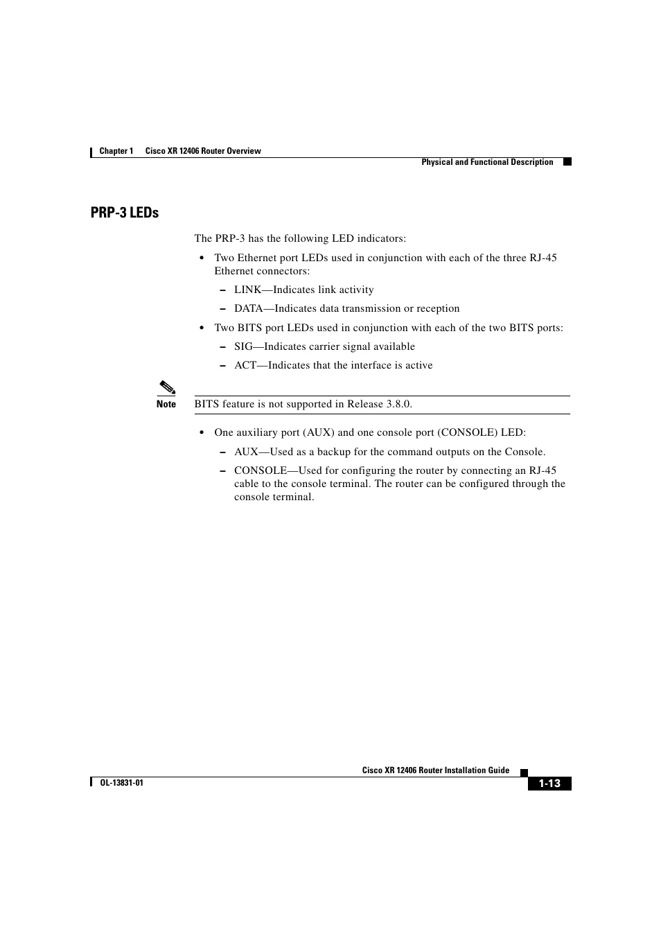 Prp-3 leds | Cisco XR 12406 User Manual | Page 29 / 252