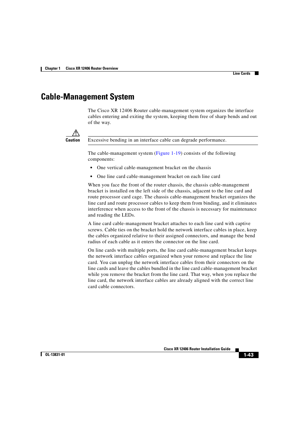 Cable-management system | Cisco XR 12406 User Manual | Page 59 / 252