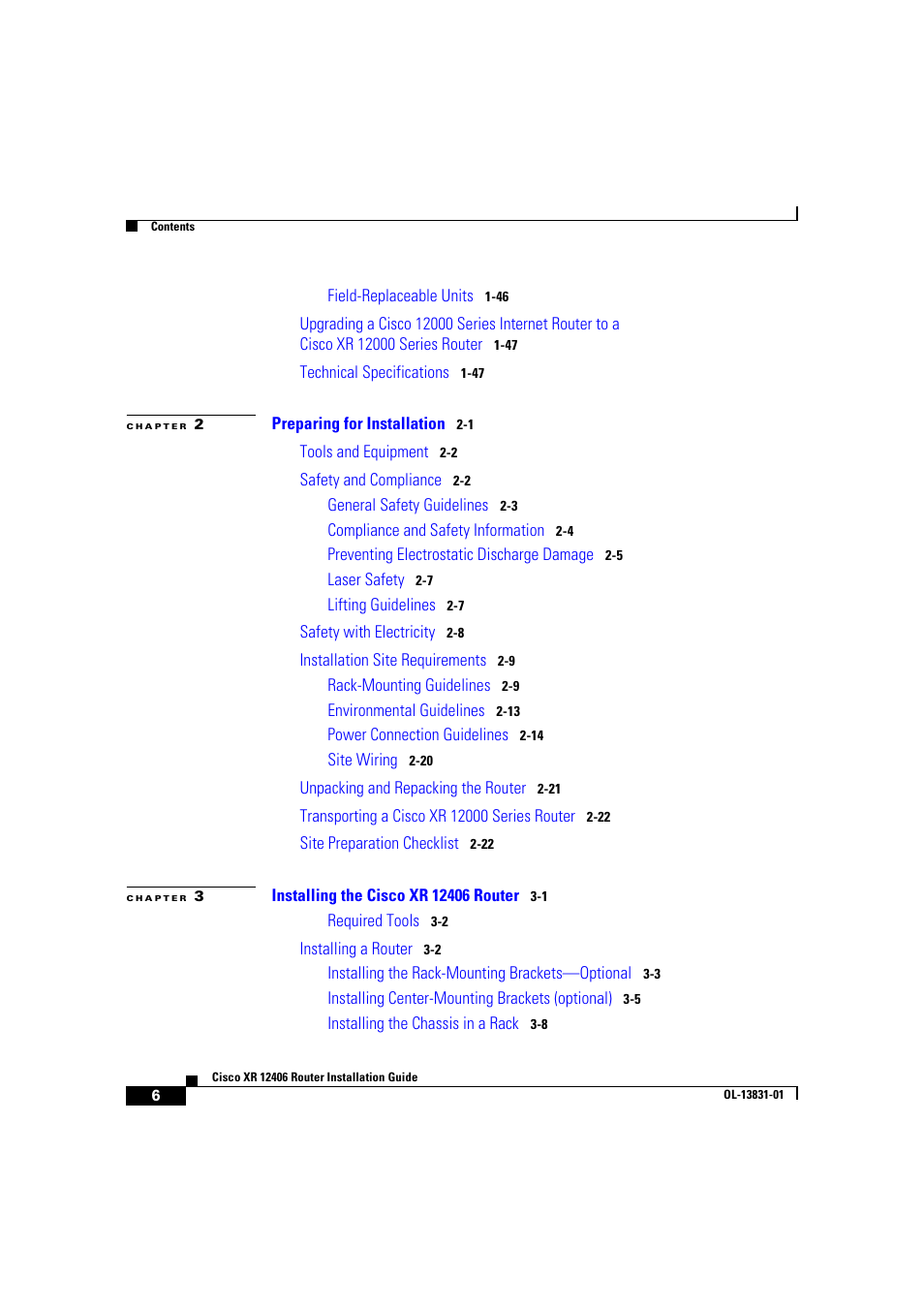 Cisco XR 12406 User Manual | Page 6 / 252