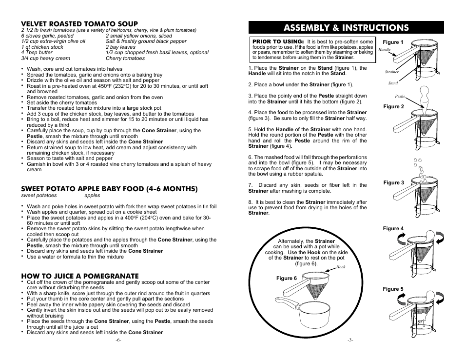 Assembly & instructions | Weston Stainless Steel Cone Strainer User Manual | Page 3 / 4