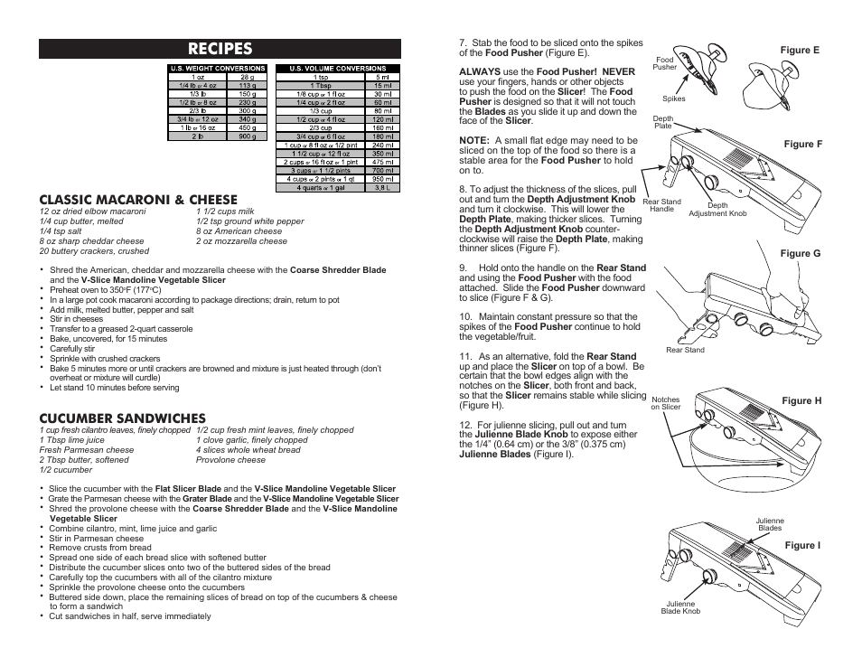 Recipes | Weston V-Slice Mandoline Slicer User Manual | Page 5 / 6