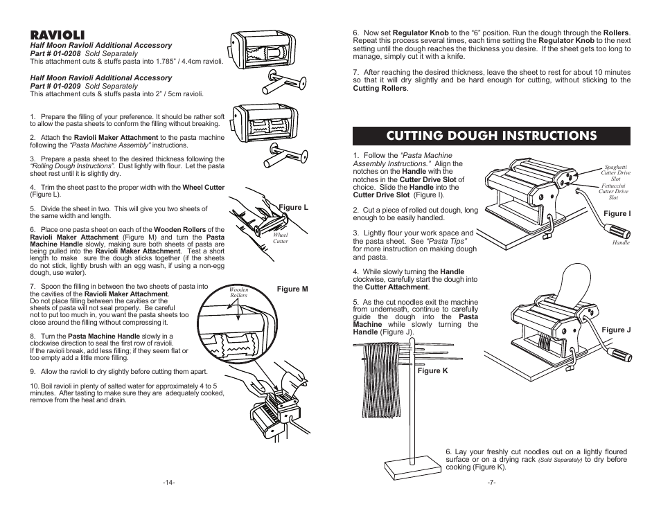 Cutting dough instructions, Ravioli | Weston Roma Traditional Style Pasta Machine User Manual | Page 7 / 10