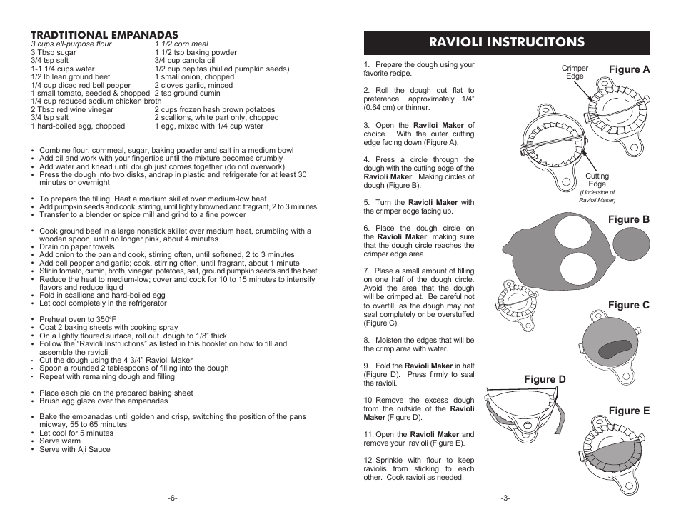 Ravioli instrucitons | Weston Roma 5 Piece Ravioli Maker Set User Manual | Page 3 / 4