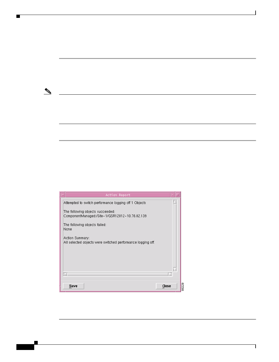 Stopping global performance logging | Cisco 12000/10700 V3.1.1 User Manual | Page 124 / 602