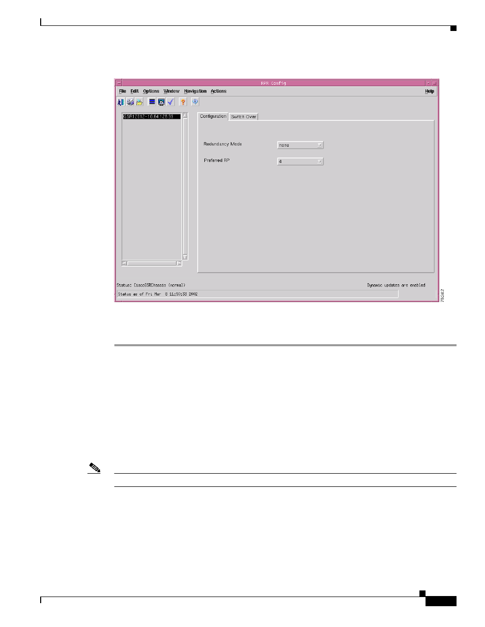 Rpr configuration window—detailed description, Configuration tab | Cisco 12000/10700 V3.1.1 User Manual | Page 153 / 602