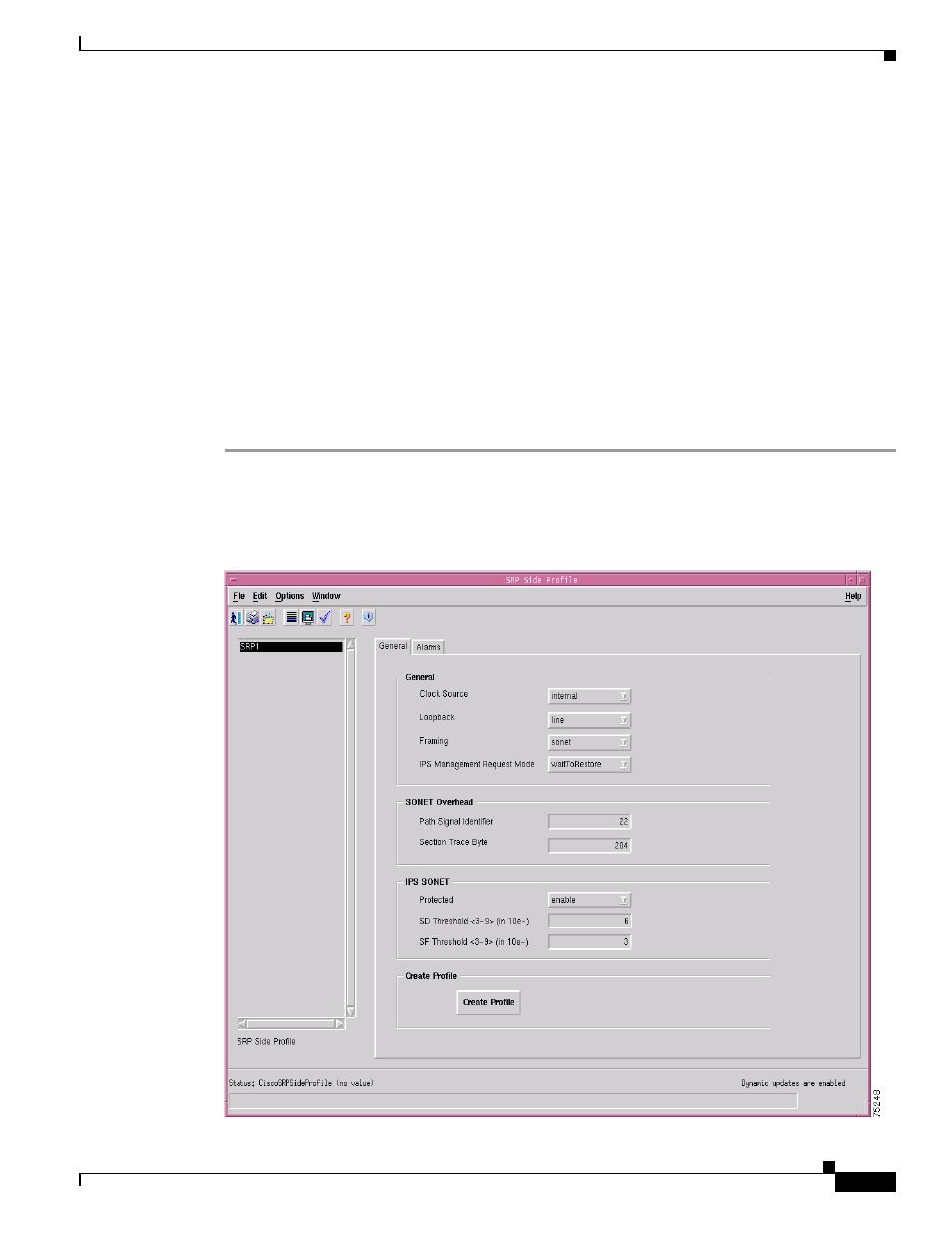 Creating a srp side profile | Cisco 12000/10700 V3.1.1 User Manual | Page 197 / 602