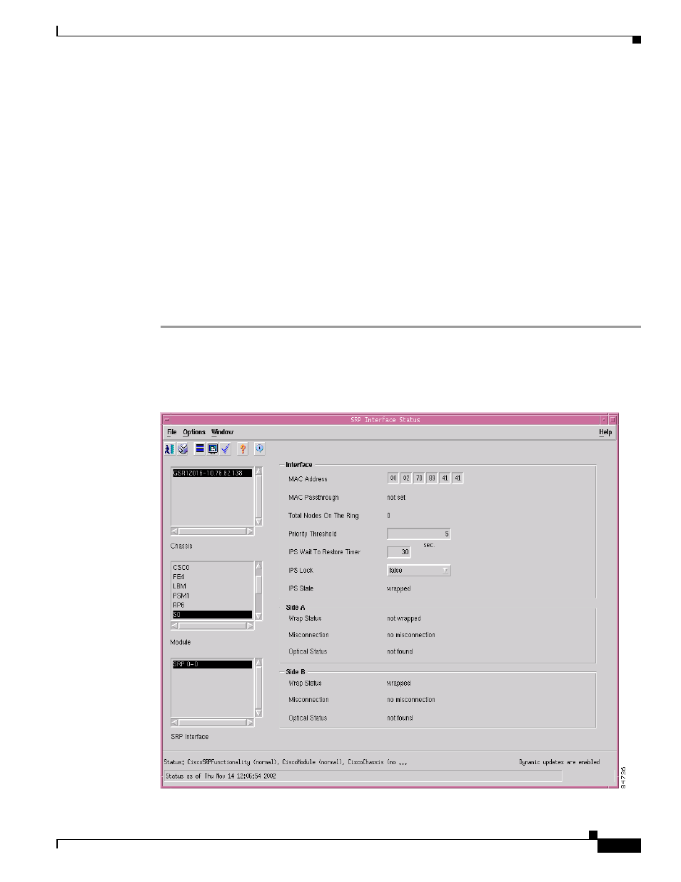 Virtual tributary, Srp interface status, Viewing the srp interface status attributes | Cisco 12000/10700 V3.1.1 User Manual | Page 247 / 602