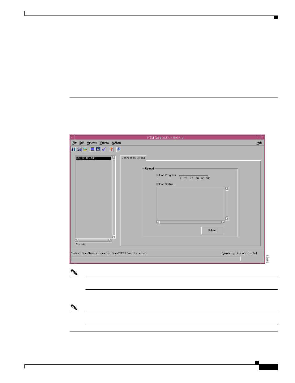 Viewing the atm connection upload window | Cisco 12000/10700 V3.1.1 User Manual | Page 333 / 602