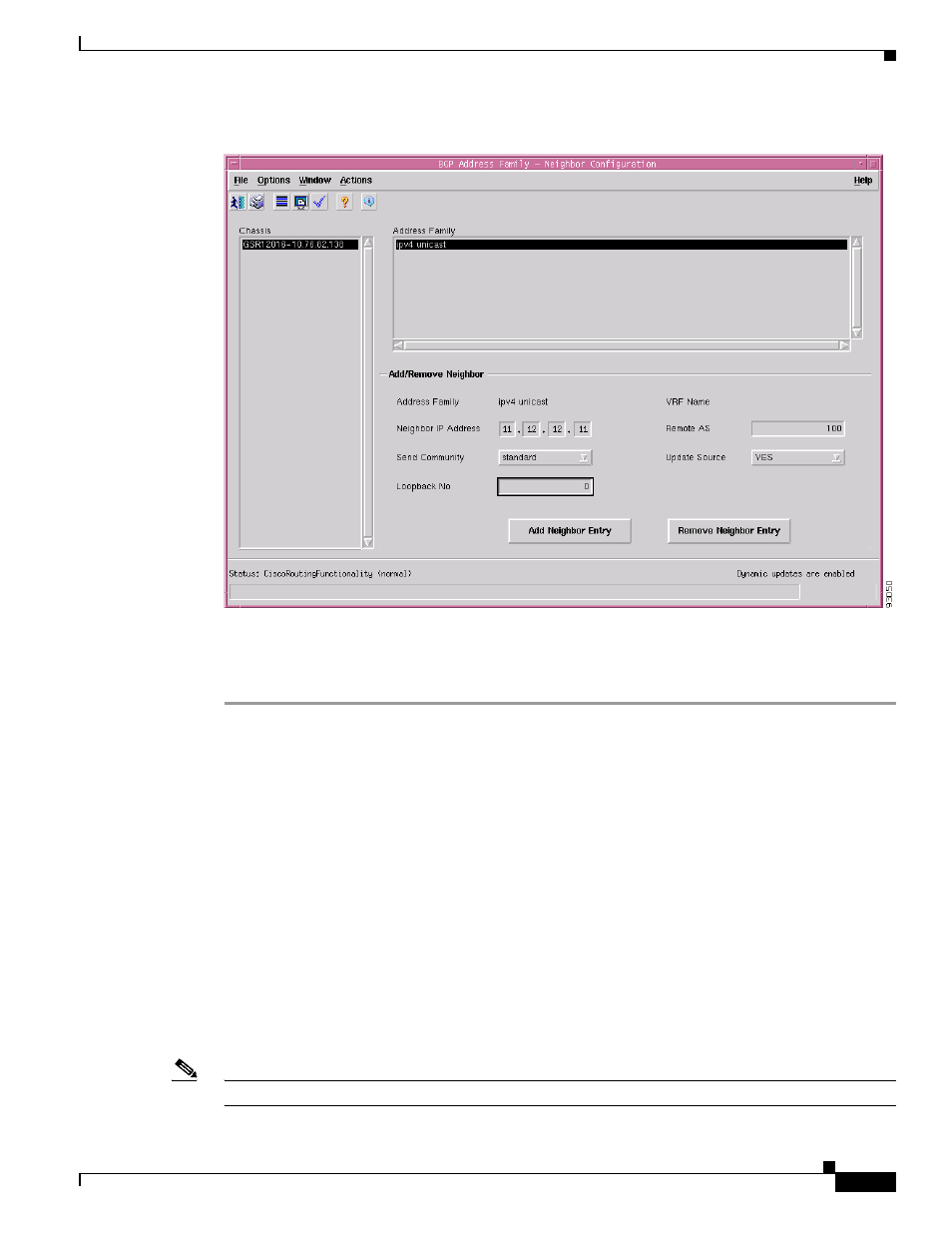 Add/remove neighbor | Cisco 12000/10700 V3.1.1 User Manual | Page 427 / 602