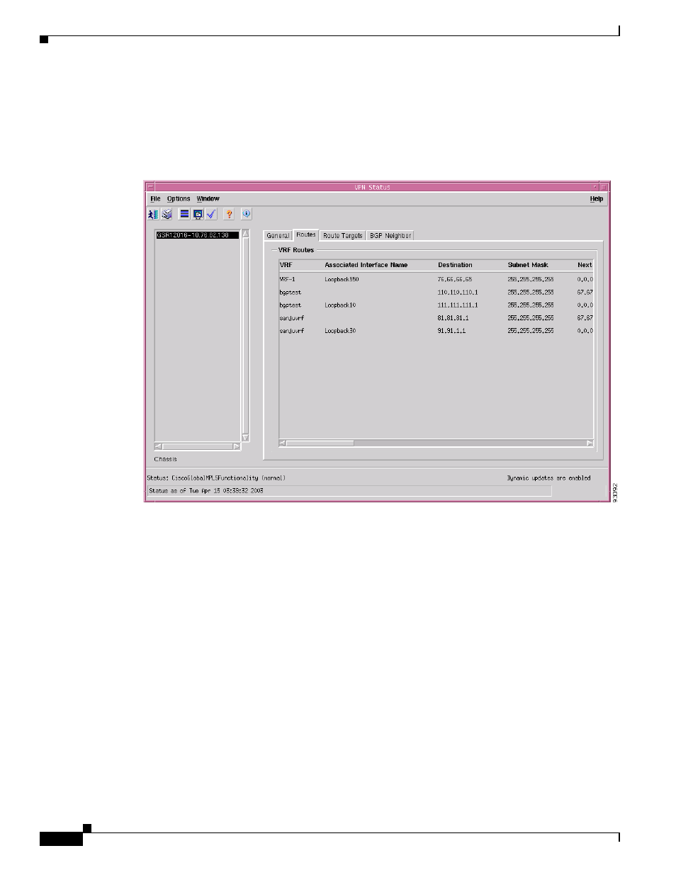 Routes tab | Cisco 12000/10700 V3.1.1 User Manual | Page 524 / 602