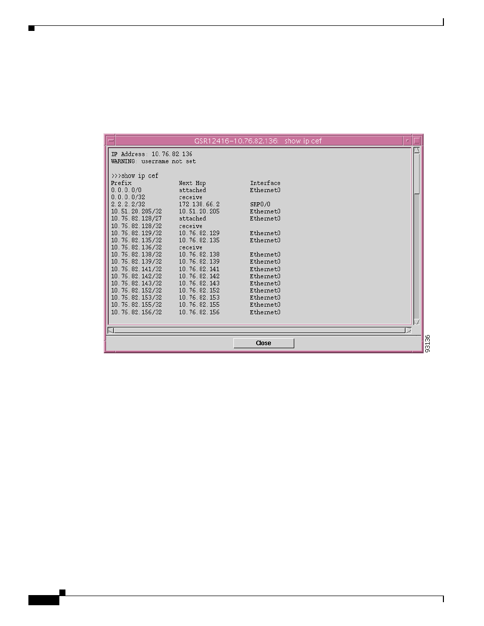 Verify cef switching | Cisco 12000/10700 V3.1.1 User Manual | Page 542 / 602