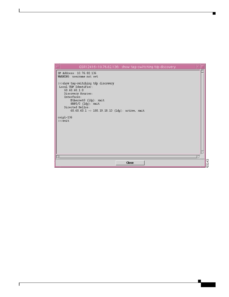 Verify label distribution | Cisco 12000/10700 V3.1.1 User Manual | Page 545 / 602