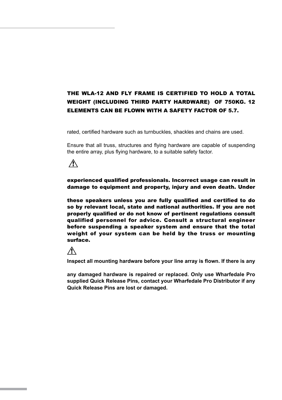 Wla-12 fly frame | Wharfedale Pro WLA Fly Frame User Manual | Page 12 / 24