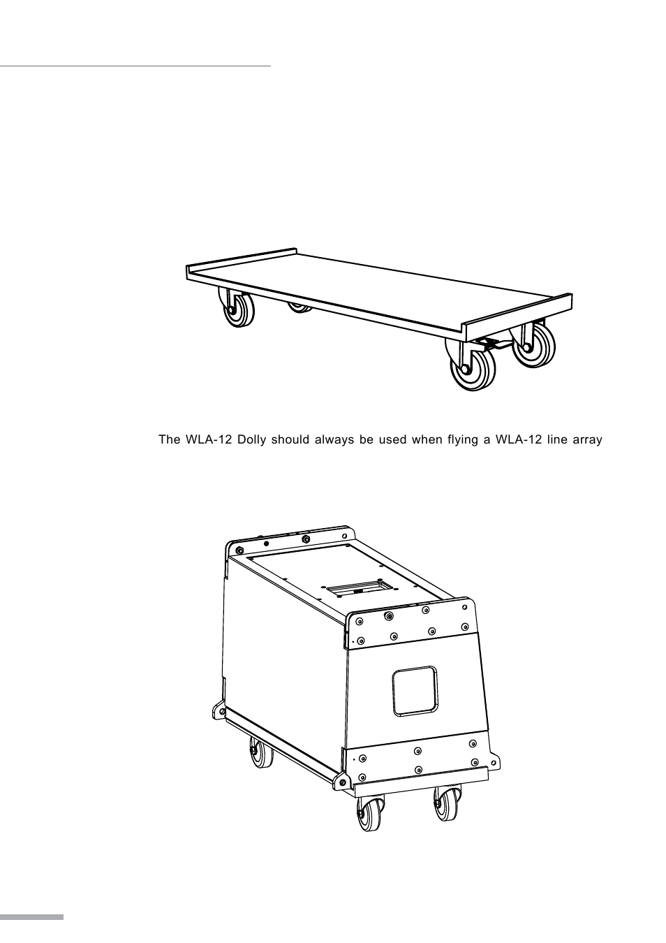 Wla-12 dolly | Wharfedale Pro WLA Fly Frame User Manual | Page 14 / 24
