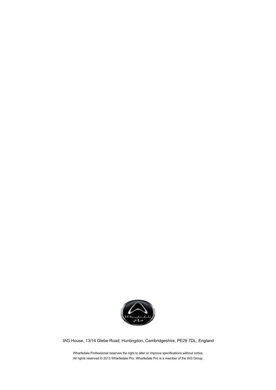 Wharfedale Pro WLA Fly Frame User Manual | Page 24 / 24