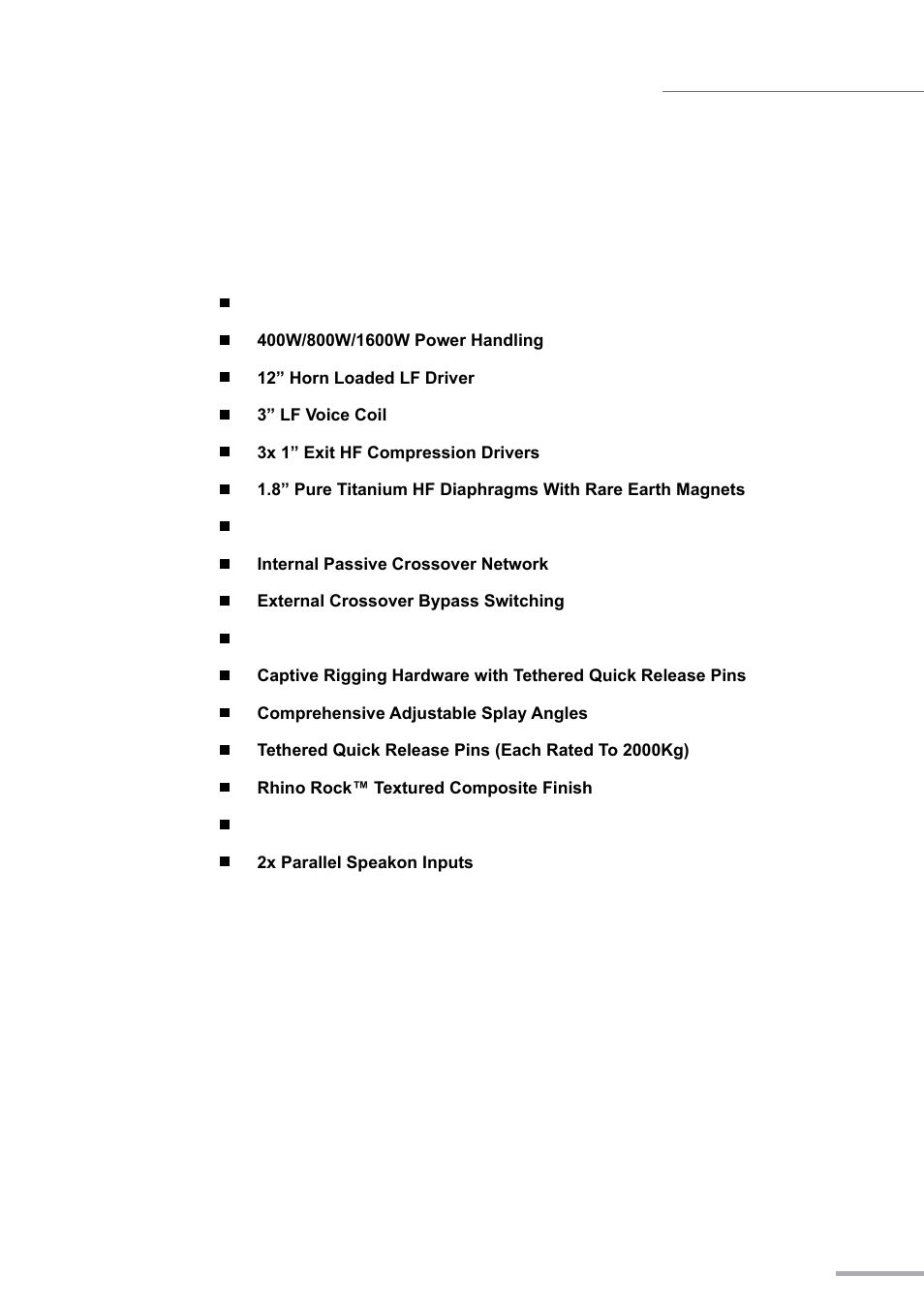 Wla series, Features | Wharfedale Pro WLA Fly Frame User Manual | Page 5 / 24