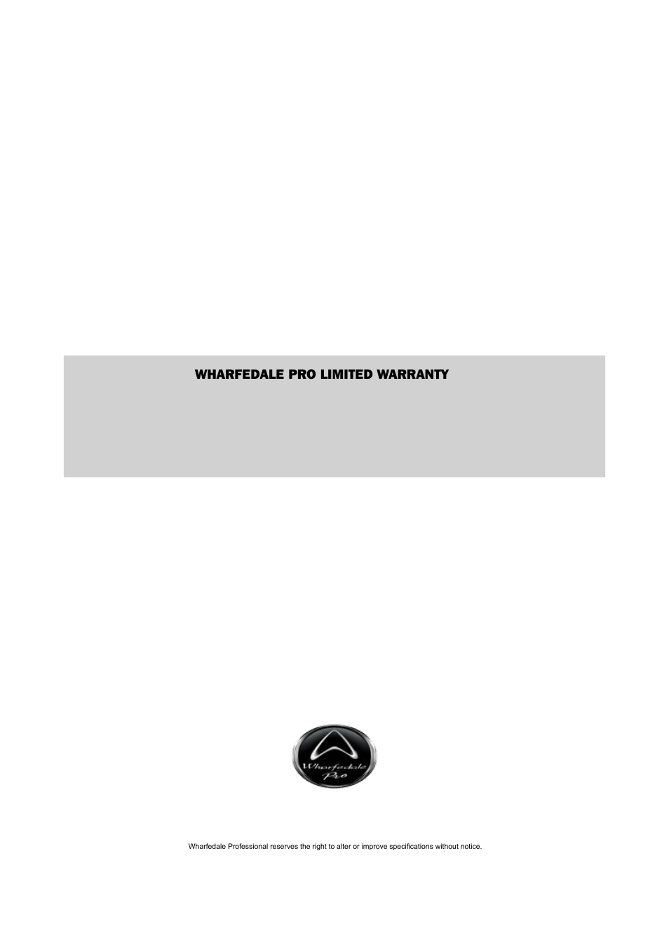 Wharfedale pro limited warranty | Wharfedale Pro Focus 18S User Manual | Page 16 / 16