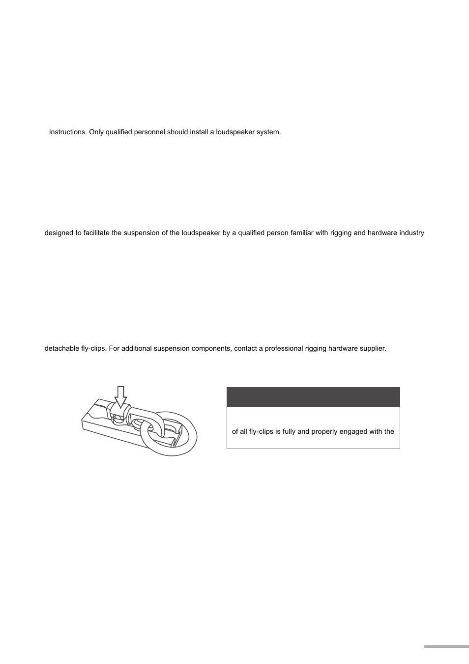 Installation, Focus hanging installation instructions, Warning | Wharfedale Pro Focus 18S User Manual | Page 5 / 16