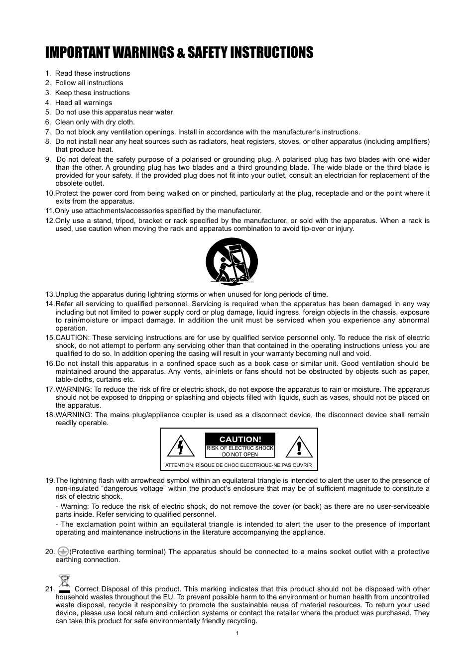 Important warnings & safety instructions | Wharfedale Pro Delta 18BA User Manual | Page 3 / 12