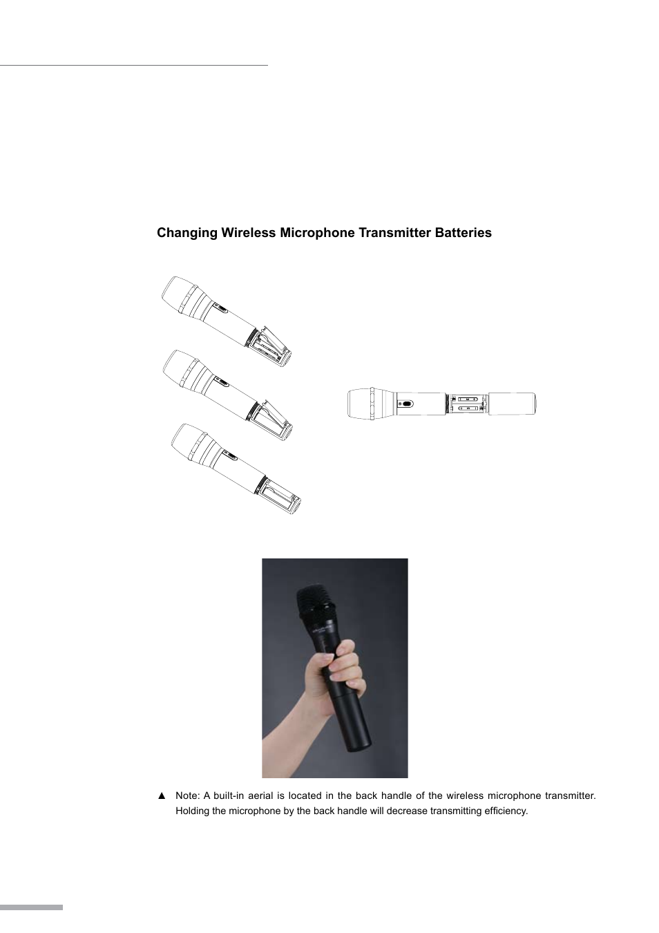 Changing wireless microphone transmitter batteries | Wharfedale Pro EZ-BAG User Manual | Page 12 / 20