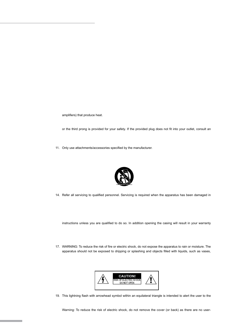 Important warnings & safety instructions, Operating manual and user guide | Wharfedale Pro EZ-BAG User Manual | Page 2 / 20