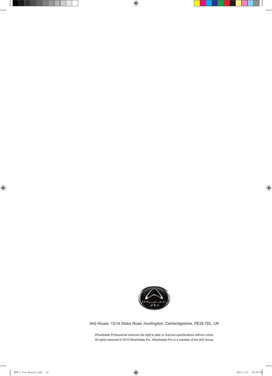 Wharfedale Pro WPM-1 User Manual | Page 16 / 16