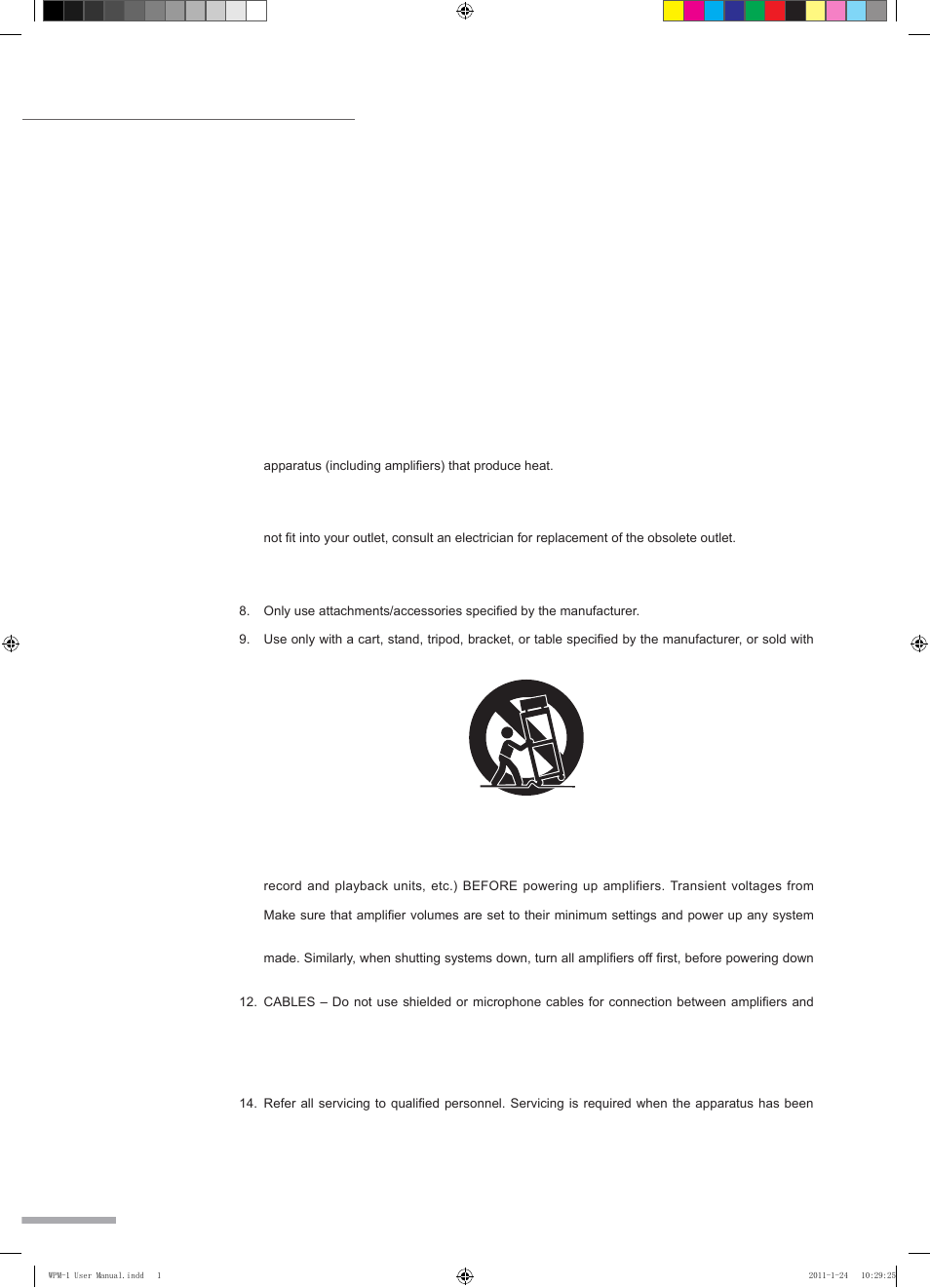 Important warnings & safety instructions, Operating manual and user guide | Wharfedale Pro WPM-1 User Manual | Page 2 / 16