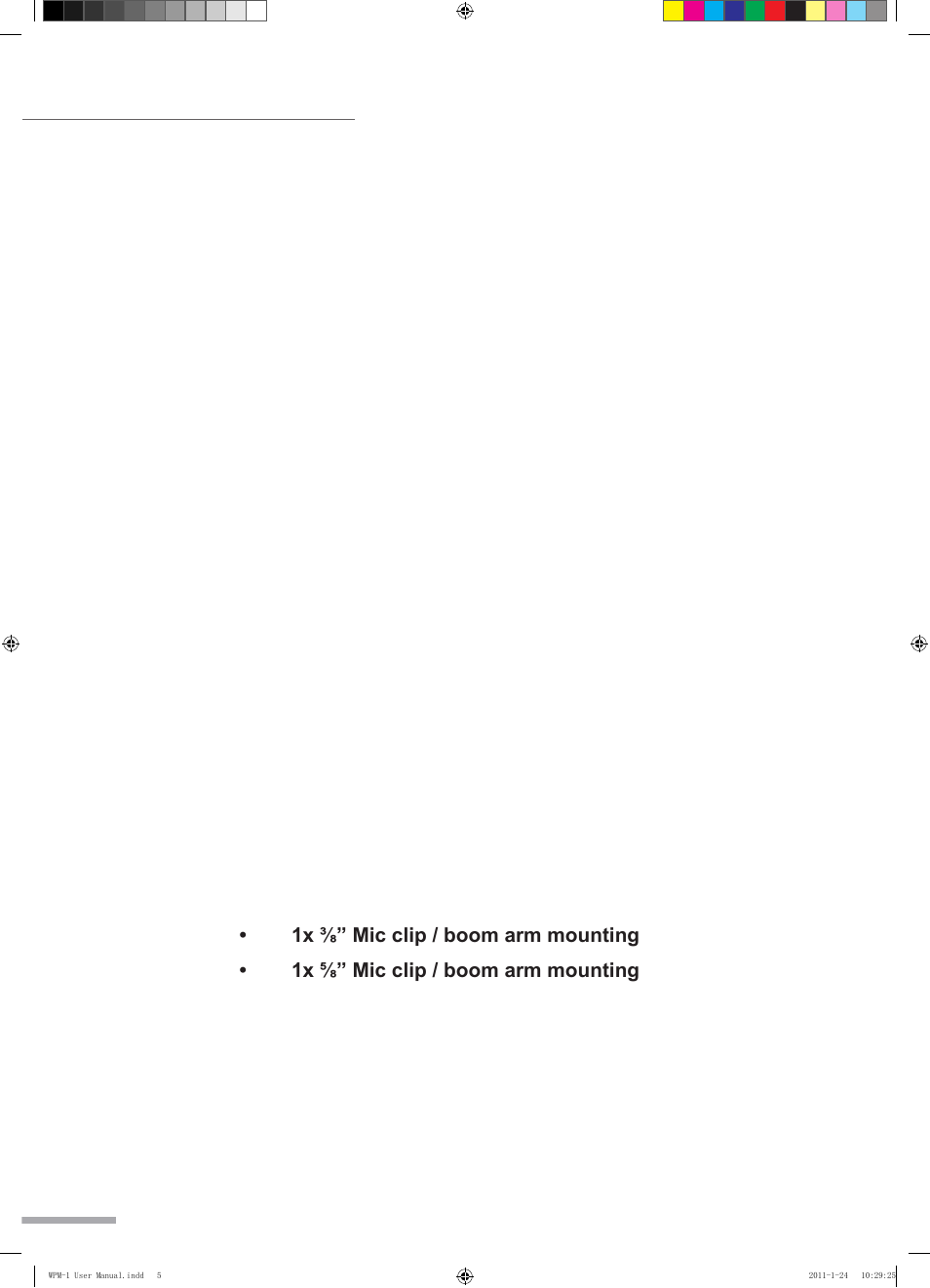 Key features contents | Wharfedale Pro WPM-1 User Manual | Page 6 / 16