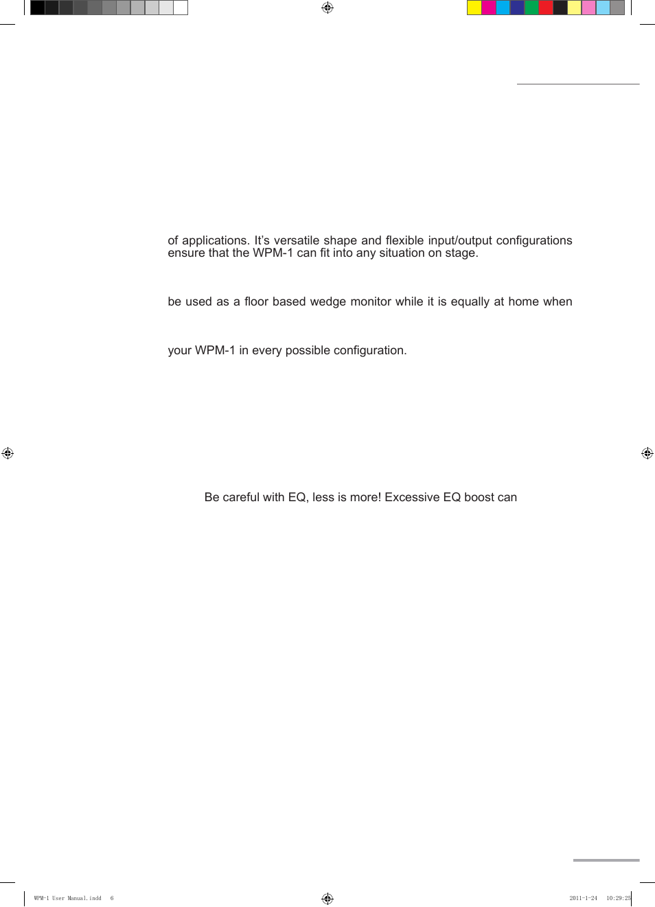 Wpm-1, Setup | Wharfedale Pro WPM-1 User Manual | Page 7 / 16