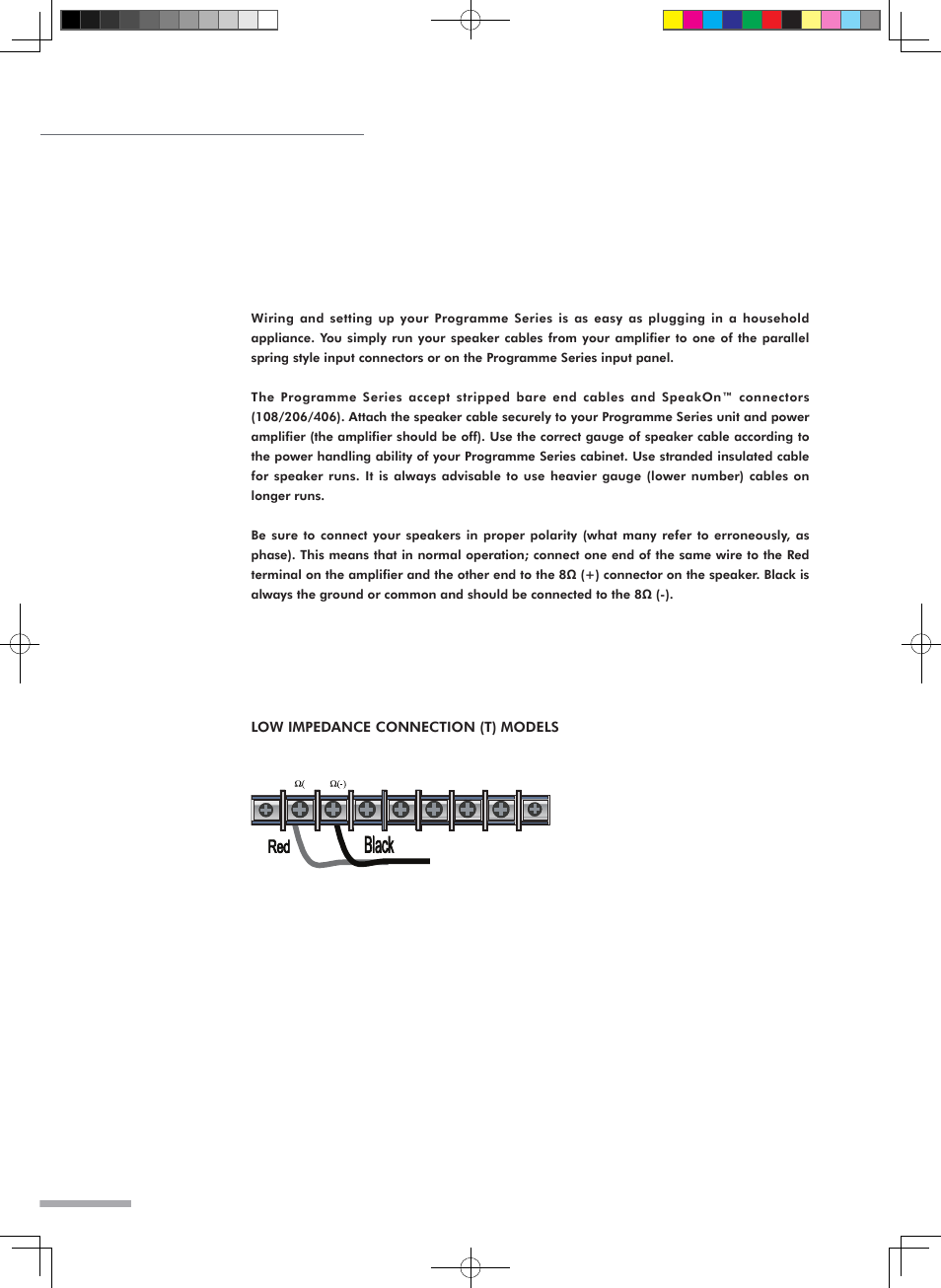 Connections/ wiring, Operating manual and user guide | Wharfedale Pro Programme Sub User Manual | Page 10 / 22