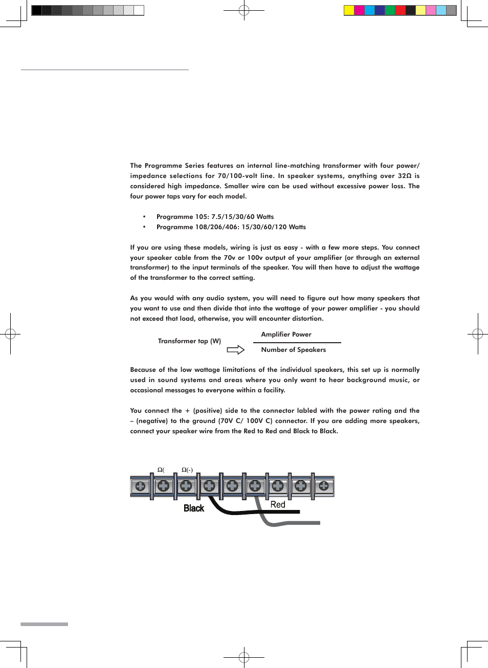 High-impedance/constant-voltage system, Operating manual and user guide | Wharfedale Pro Programme Sub User Manual | Page 12 / 22