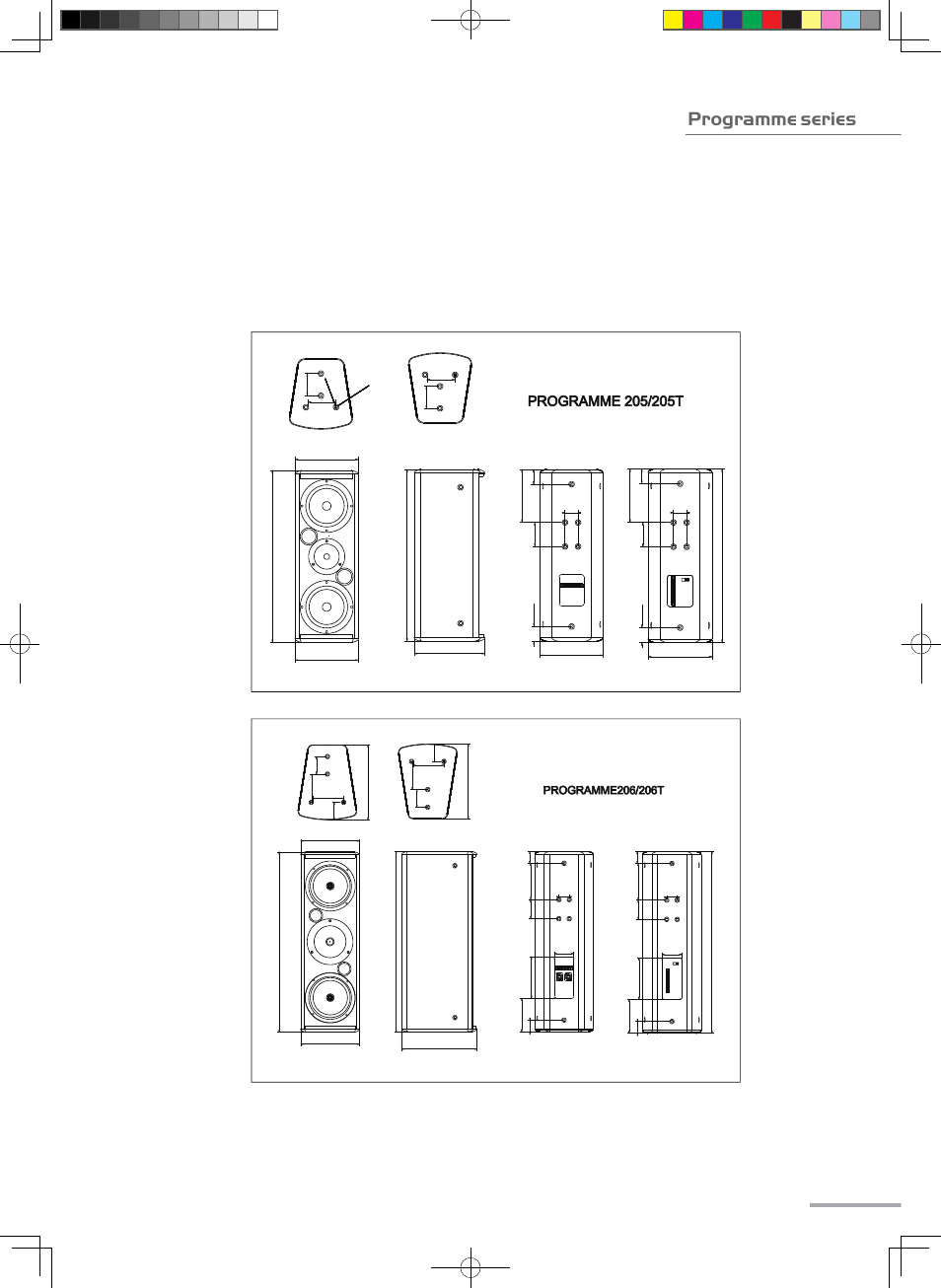 Dimensional drawings, Programme series | Wharfedale Pro Programme Sub User Manual | Page 19 / 22