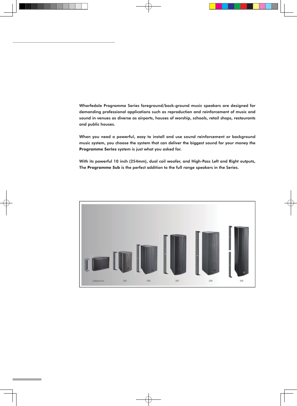 What about the programme subwoofer, Operating manual and user guide | Wharfedale Pro Programme Sub User Manual | Page 4 / 22