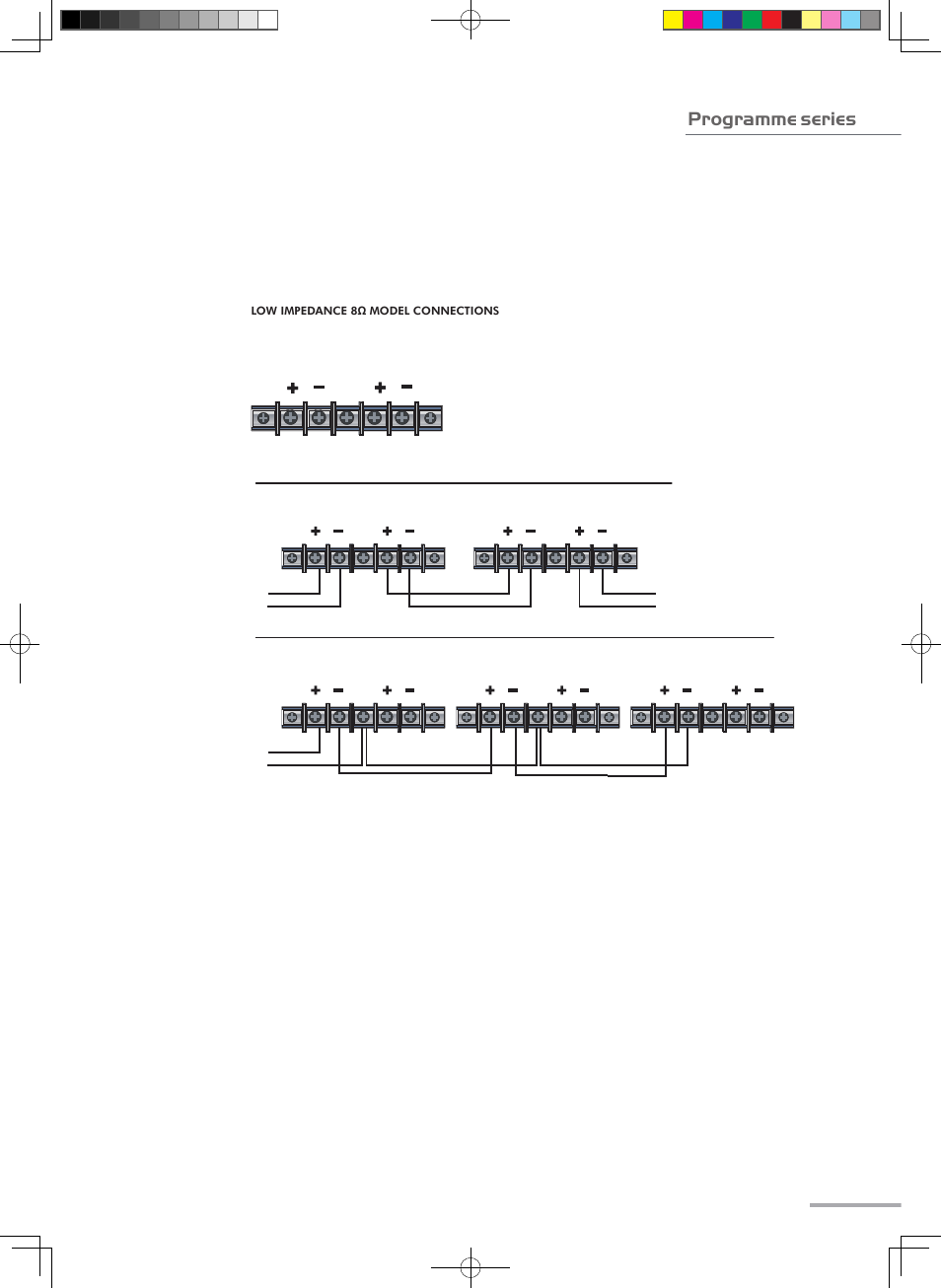 Connections / wiring, Programme series | Wharfedale Pro Programme Sub User Manual | Page 9 / 22
