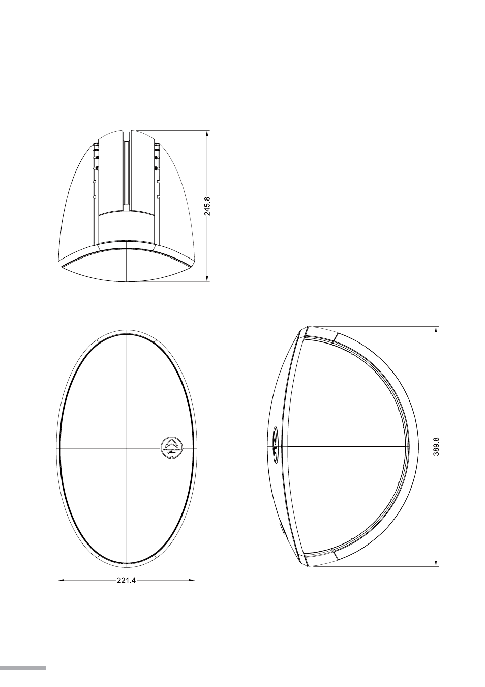 Dimensional drawings | Wharfedale Pro Diva 55 User Manual | Page 6 / 12