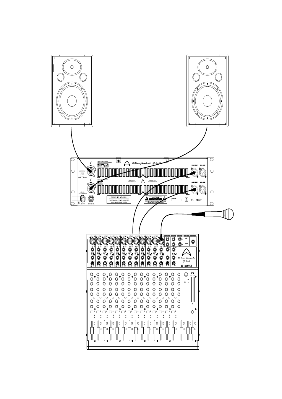 Wiring diagrams | Wharfedale Pro MP4000 User Manual | Page 9 / 12