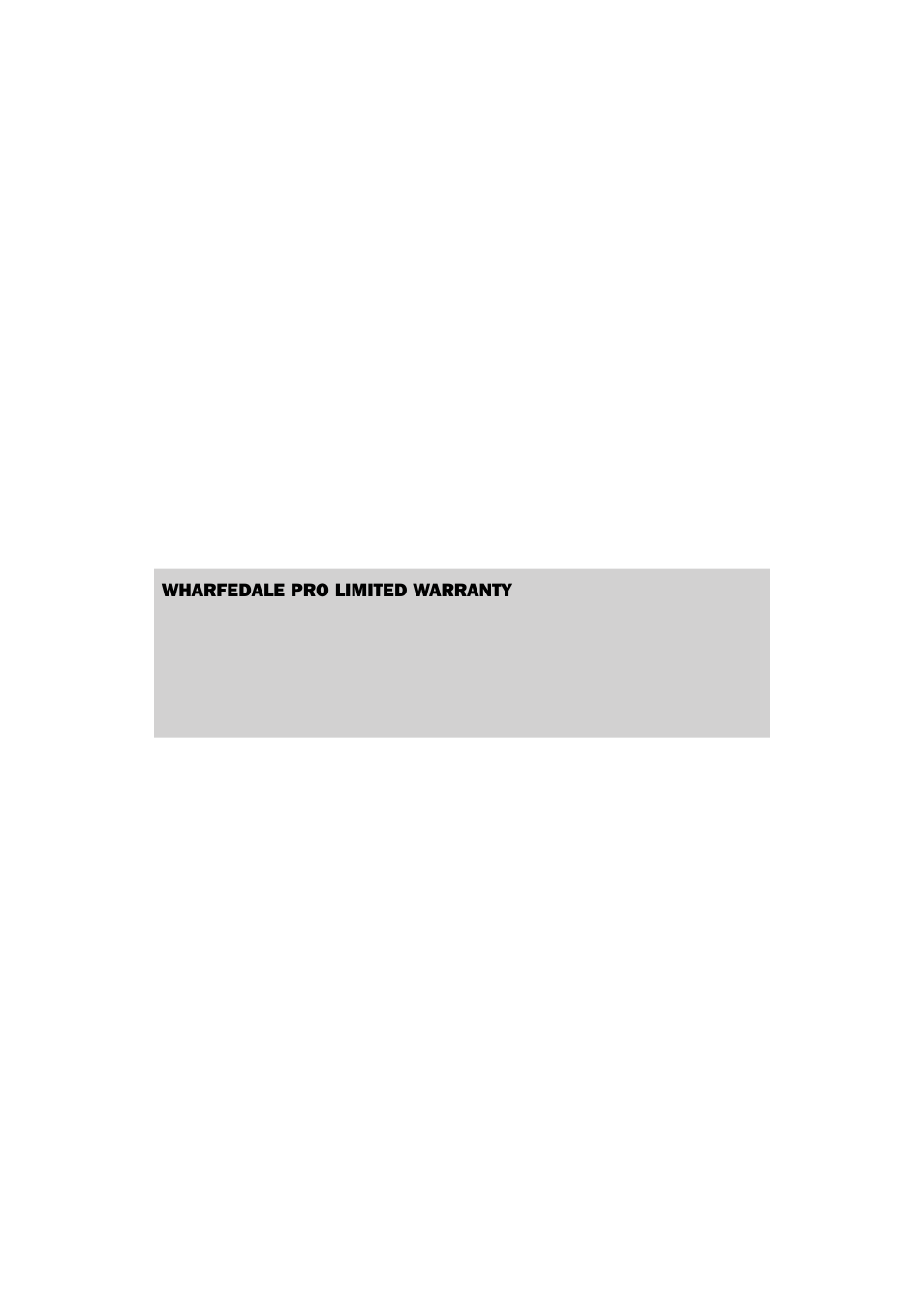 Wharfedale pro limited warranty | Wharfedale Pro CPD3600 User Manual | Page 11 / 12