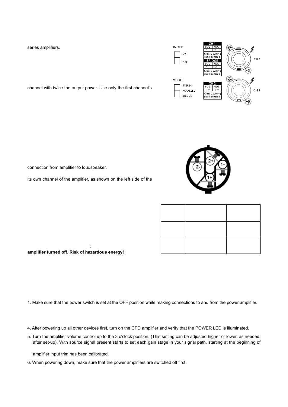 Operating mode switches, Output wiring, Quick start guide | Wharfedale Pro CPD3600 User Manual | Page 6 / 12