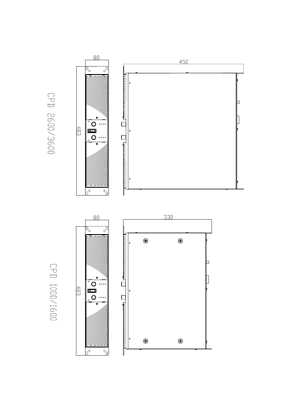 Dimensions | Wharfedale Pro CPD3600 User Manual | Page 7 / 12