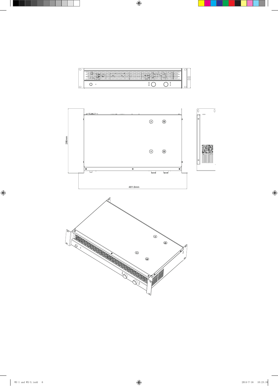 Dimensions | Wharfedale Pro WX-3 User Manual | Page 7 / 12