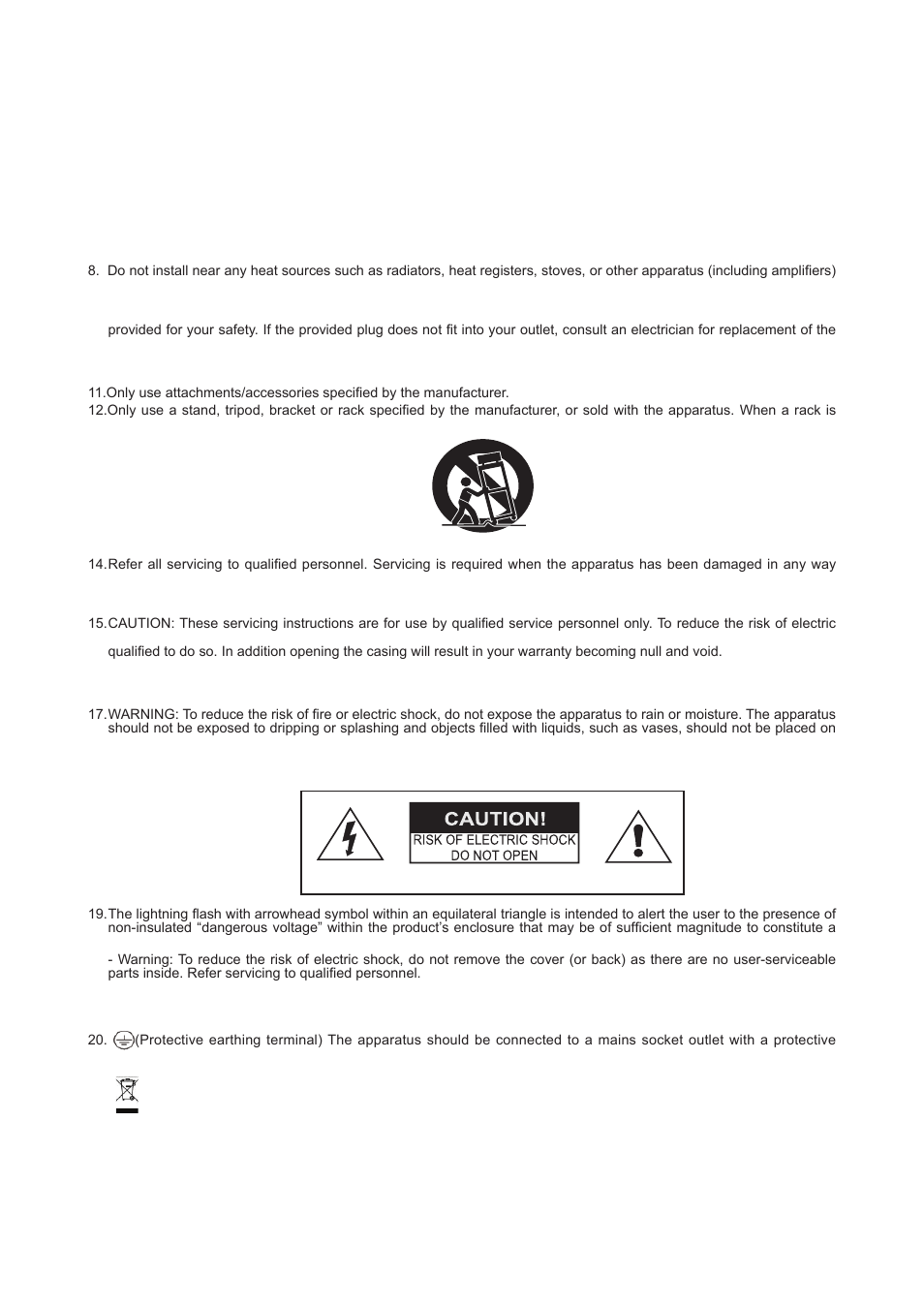 Important warnings & safety instructions | Wharfedale Pro WX-12 User Manual | Page 3 / 12