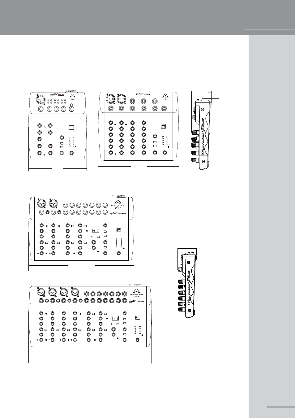 Dimensional drawing | Wharfedale Pro Connect 1202FX/USB User Manual | Page 13 / 20