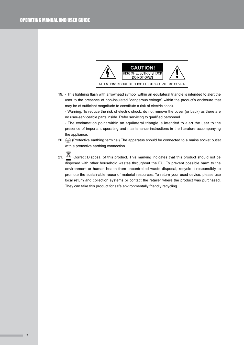 Operating manual and user guide | Wharfedale Pro SL824USB User Manual | Page 4 / 16