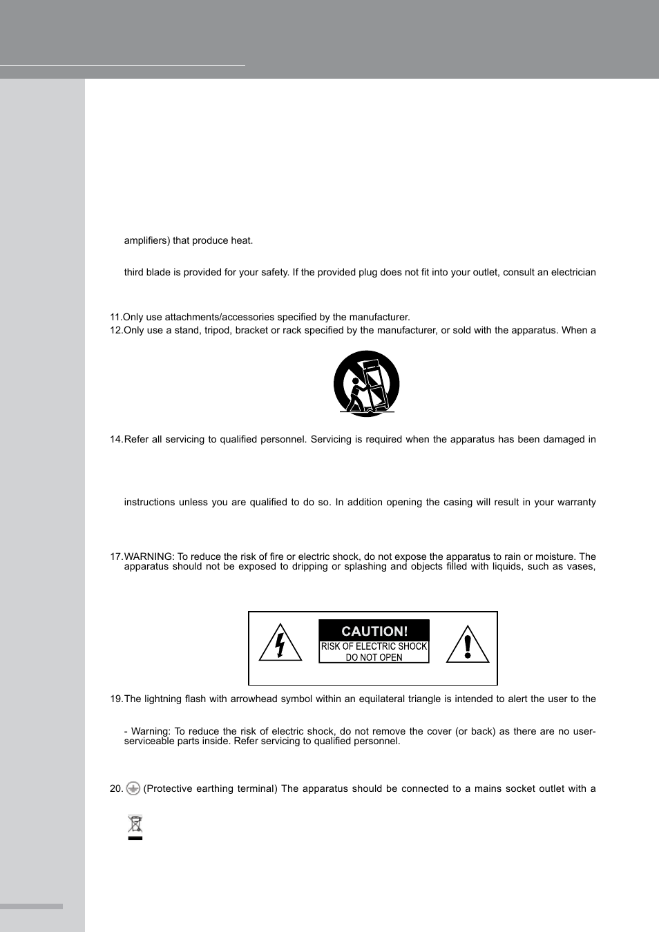 Important warnings & safety instructions, Operating manual and user guide | Wharfedale Pro Force 12 User Manual | Page 4 / 18