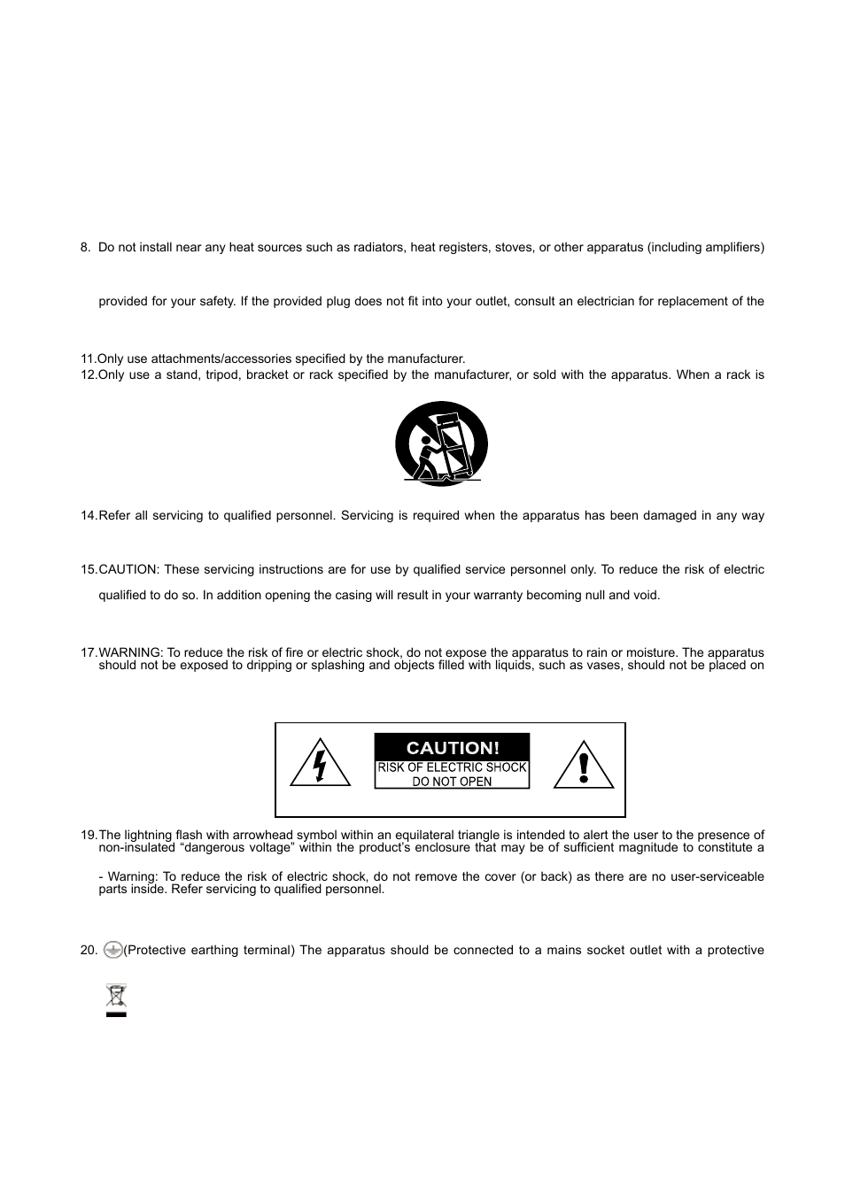 Important warnings & safety instructions | Wharfedale Pro Versadrive SC-26 User Manual | Page 3 / 12