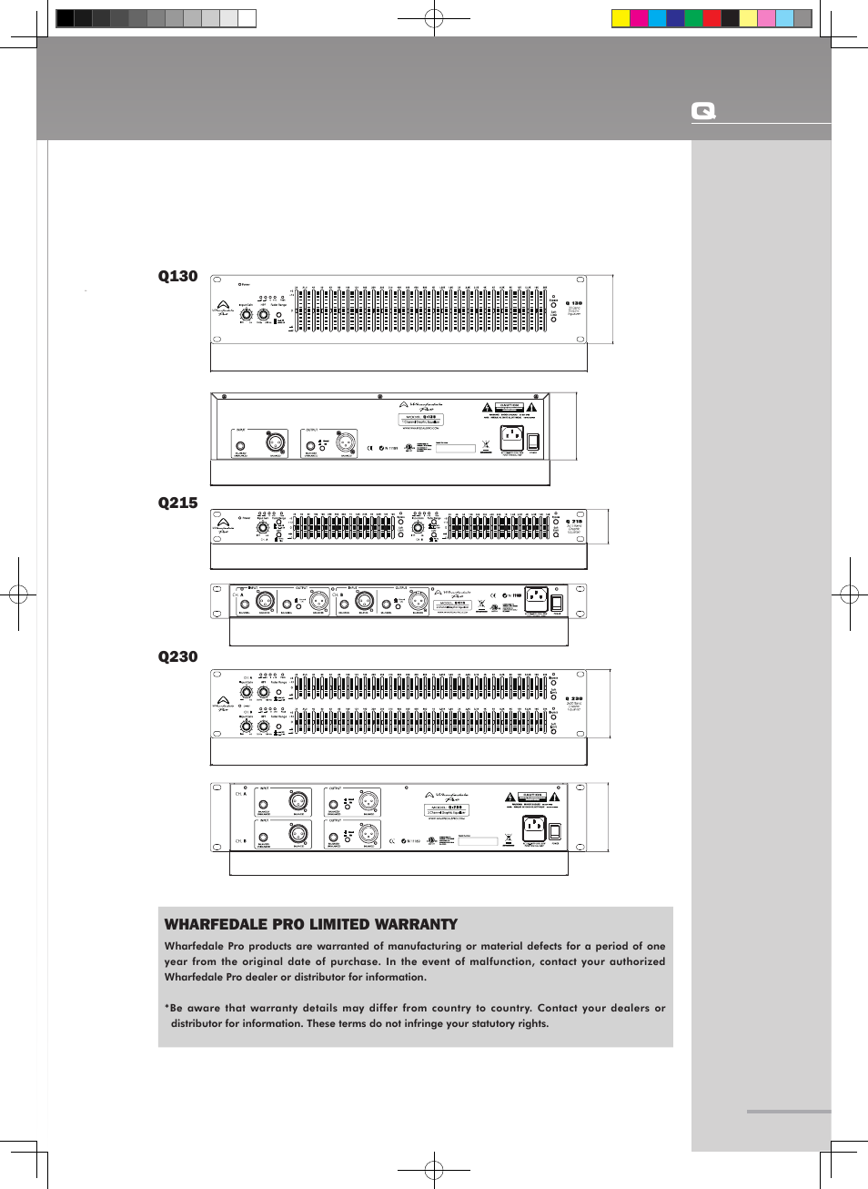 Dimensional | Wharfedale Pro Q-215 User Manual | Page 13 / 14