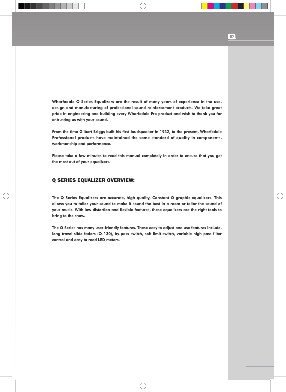 Introduction | Wharfedale Pro Q-215 User Manual | Page 5 / 14